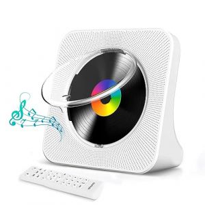 Lecteur CD Musique Bluetooth de Bureau, Portable, Chaine HiFi avec Lecteur CD et Radio, Lecteur USB, minuteur, écran LCD, Housse de Protection, avec Prise pour Casque. (maite, neuf)