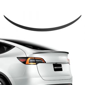 Ywooon Spoiler Aileron en Fibre de Carbone Aileron de Coffre Arrière Compatible avec Tesla Model Y 2020-2024 ABS Spoiler Wing Couvercle de Lèvre (Fibre de Carbone Brillante) (YaWon, neuf)