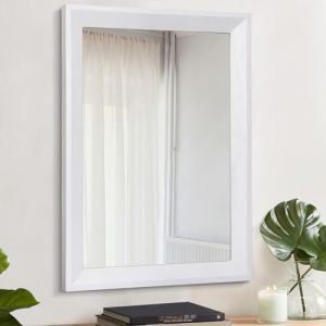 AAZZKANG Grand miroir mural rustique avec cadre en bois - 70 x 50 cm - Décoration murale rectangulaire (chuweima, neuf)