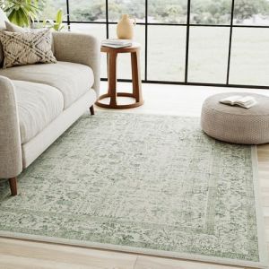HUGEAR Vert Tapis De Salon Lavable en Machine Tapis Chambre Adulte Grand Tapis Salon 90x150cm Doux Vintage Descente de Lit AntidéRapant Decoration Chambrel Manger (RONGBEN, neuf)