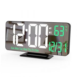 KOSUMOSU Horloge de Table numérique Noire de 6,7 Pouces avec Double Alarme, réveil numérique, intensité Variable, Date, Jour de la Semaine, température, 12h/24h, Horloge numérique LED pour décoration (KOSUMOSU TECHNOLOGY, neuf)