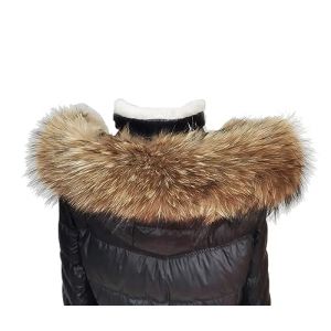 RedEagle V&eacute;ritable col de fourrure femmes cache-cou fourrure &eacute;charpe ferme sur&eacute;lev&eacute;e fourrure de raton laveur colliers cou Wraps capuche unisexe colliers long75CM width16CM (friendship supermarket, neuf)
