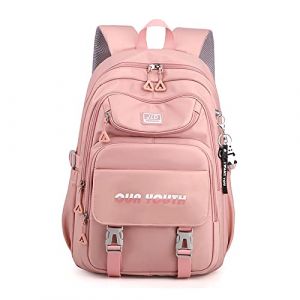 FANDARE Sac à Dos Sacs d'école Sacs Scolaires Cartables Filles Garçons Sac d'école Sacs Scolaires pour Primaire Adolescents Outdoor Voyage école Ados Daypacks Imperméable Polyester Rose (OÜ HULGY, neuf)