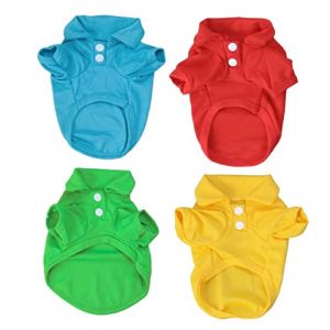 Mipcase Lot De 4 T-Shirts &Agrave; Manches Courtes pour Chien Taille L en Coton Respirant pour Plus De Confort (andy wang, neuf)