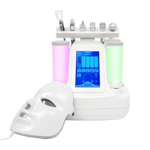 Appareil de soin du visage 7 en 1 hydro-oxyg&egrave;ne - Appareil de soin du visage - Appareil de micro-exfoliation pour le visage - Nettoyage en profondeur - Avec masque LED (STSREO, neuf)