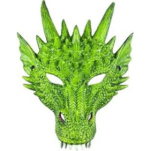 Fartoni Masque Dragon Vert Pour Enfant Ou Adulte Sans Ailes Ni Autres Accessoires, Id&eacute;al Comme Costume Dragon Enfant. Masque de dragon pour cosplay. (FreemanMarket, neuf)