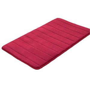 VSUSN Tapis de Salle de Bains Tapis de Bain antidérapant en Mousse à mémoire de Forme pour Salle de Bain, Microfibre (Rouge Bordeaux, 40 x 60 cm) (LiGG, neuf)