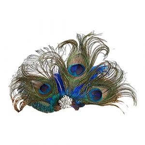 Pince à cheveux en plumes de paon pour déguisement Vert 16 x 18 cm (whbenjiagao, neuf)