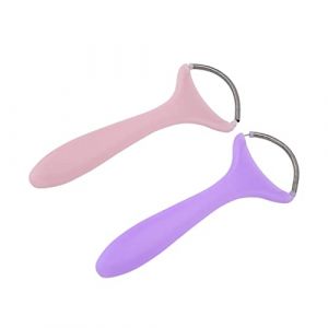 RASTKY Épilateur Facial Portable à Ressort pour Femme, 2 Pièces épilateur Facial à Fil pour Lèvre Supérieure, Joues, Acier Inoxydable Durable et Plastique, Rose, Violet, pour la Maison, les Voyages, (Jirneic, neuf)