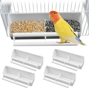 Nizirioo Lot de 4 gamelles pour oiseaux : colonne de nourriture pour oiseaux avec support - Accessoires de cage &agrave; oiseaux &agrave; suspendre - Mangeoire pour oiseaux - Bol d'eau pour perroquets et oiseaux (YOUXIUDEDIANPU, neuf)