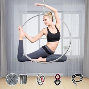 DRFGHK Kit de cerceaux aériens Lyra, équipement Complet d'anneaux aériens, Cerceau de Yoga en Acier Inoxydable, équipement aérien de Cirque pour Performances acrobatiques (YUZHONGCANG TYSHOP, neuf)