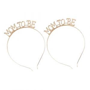 Mobestech 2 pi&egrave;ces Serre-t&ecirc;te Dor&eacute; Mom To Be Alliage Accessoires de F&ecirc;te Pr&eacute;natale pour Future Maman L&eacute;ger et Confortable Cadeau Original pour Femmes Enceintes (Cash Liu, neuf)