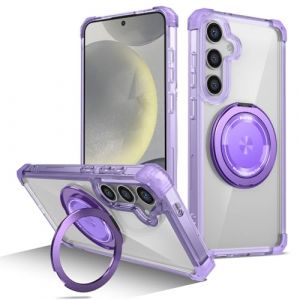 Kainevy Coque pour Samsung S24 Plus Transparente [Compatible avec MagSafe] Magnetique Etui Protection pour Samsung Galaxy S24 Plus Coque avec Support Anneau M&eacute;tal, Antichoc Militaire 8X (Violet) (Kainevy, neuf)