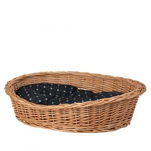 Panier en osier pour chien de couleur naturelle, panier pour animaux, panier pour chat (Noir, 100x75 H27) (e-wicker24, neuf)