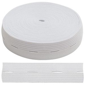 AERZETIX - C67387 - Elastique &agrave; boutonni&egrave;re plat 5 m - largeur 20 mm - couleur blanc - en polyester et latex - confection mercerie couture v&ecirc;tements tissu ceinture pantalon tricotage (Tuning, neuf)