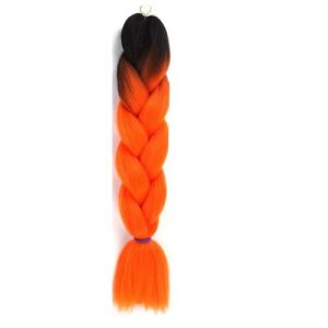 LYVQZPWLRla mode synthétique, Extensions de cheveux synthétiques tressés de 61 cm for femmes, coiffures à faire soi-même, jaune, orange, blond(M42) (KanHuaDeY, neuf)