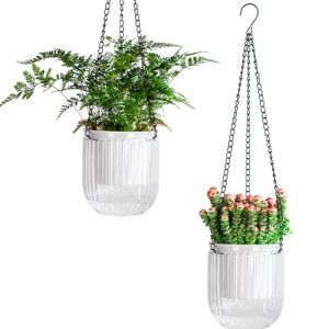Calvalor Lot de 2 pots de fleurs suspendus de 11,5 cm - Pour l'extérieur - Pot de fleurs suspendu à l'intérieur - Pot de fleurs suspendu pour plantes - Pot de fleurs suspendu (Calvalor, neuf)