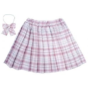 Maeau Jupe Plissée Écossaise Enfant Fille Jupe à Carreaux Courte Mini Kilt Tartan Jupe Évasée École de Ecoliere Patineuse Tennis Collège et Jupes-Shorts Coton Taille Elastique Rose 11-12 Ans 160 (YOUXINGEU (Livraison sous 5 à 12 jours）, neuf)