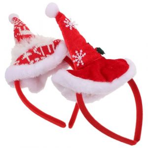 Beaupretty 2 Pi&egrave;ces Bandeau de No&euml;l Velours Rouge avec Plume Serre-t&ecirc;te Confortable et Douillet Accessoire Festif pour F&ecirc;tes Hiver et Costumes de Vacances (lorianca, neuf)