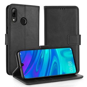 Simpeak Coque Compatible pour Huawei P Smart 2019, Étui Housse en Cuir Ultra-Mince avec Carte Fente Coque Compatible pour Huawei P Smart 2019 - Noir (6,21") (Kirin. EU, neuf)