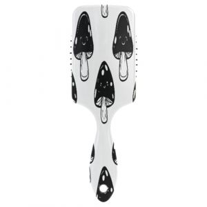 Brosse à cheveux avec coussin d'air pour cheveux épais et démêlage antistatique, champignons noirs (DEJESJ, neuf)