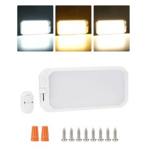 SUPAREE Eclairage Camping Car Interieur Plafonnier LED 12V Camping Car Lampe LED 12V avec Telecommande 3 Couleurs 2900K-6500K Dimmable pour RV Camion Bateau Van Fourgon 1PC (SUPAREE FR, neuf)