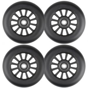 Roues de trottinette Pro Stunt 100 mm avec roulements ABEC 9 compatibles avec les trottinettes Razor/Apollo/Cox Swain et la plupart des trottinettes Freestyle avec roues de 100 mm (Black/2Sets) (aluscota, neuf)