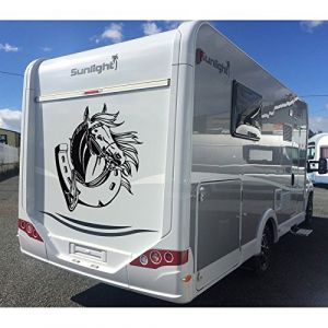 Tatoutex Stickers Cheval et Fer &agrave; Cheval - Noir, L 80cm x H 89cm (Tatoutex Stickers, neuf)