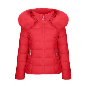 NAFING Manteau Femme, Veste Femme Hiver Blouson Avec Capuche Zipp&eacute;e Doudounes De Randonn&eacute;e Femme Anorak L&eacute;g&egrave;re Manteau Chaude Parka Polaire Doudoune Duvet Matelass&eacute; (min-bmao, neuf)