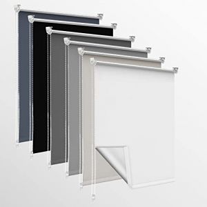 Homland Store Occultant sans Perçage, 60l x 130L cm (Largeur du Tissu 55cm) Rideaux Occultant avec Revêtement d'argent, Isolation Thermique, Installation Simple, pour Chambre, Salon, Blanc (TimeLessA, neuf)