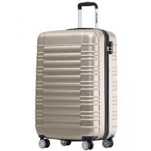 TRVLMORE Valise Cabine 55x35x25 - Bagages Cabine - Bagage Cabine 55x35x25 - Petite Valise - Valise Cabine 55x40x20 - Valise Rigide - Valise Roulette - Trolley Voyage - Suitcase - Champagne (LifeGoods Group, neuf)
