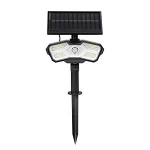 EASYmaxx Projecteur solaire LED pour extérieur avec détecteur de mouvement - Lampe solaire - Positionnable de manière flexible - 3 modes réglables - Télécommande incluse - Noir (DS e-Sales GmbH, neuf)