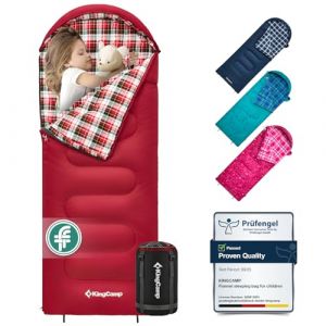 KingCamp Sac de Couchage Enfant en Flanelle et Coton, 3-4 Saisons, Hiver Compact Couverture pour Camping Voyage Tentes Randonn&eacute;e Ext&eacute;rieur Int&eacute;rieur, 170 * 70cm (KingCamp EU, neuf)