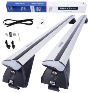 Dgh System Barres de Toit Easy Line Advanced 120 cm Compatible avec Peugeot 308 SW Break 2014-2021 avec Barres longitudinales fermées, verrouillable, 90 kg (DGHSystem, neuf)