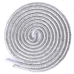 Olukssck 2 Paires Lacets Ronds Paillettes, Brillantes M&eacute;talliques Lacets Chaussures pour Chaussures de Sport, Chaussures de Course, Bottes, Argent, 140cm (Bishicheng Trading Co., Ltd., neuf)