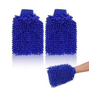 EIHI 2 Pièces Gant lavage voiture,Gants Lavage Voiture, gant microfibre voiture，Gant de Lavage Microfibre en Chenille, Gant en Microfibre pour Le Nettoyage De La Cuisine Et des Voitures (EIHI, neuf)