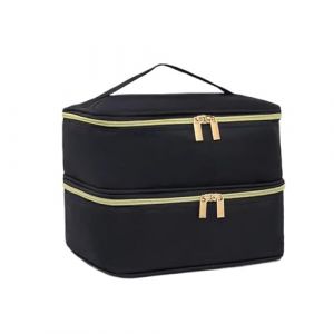 30 bouteilles Portable Double couche vernis à ongles sac de rangement organisateur voyage huile essentielle boîte de rangement multi-fonction sac de rangement 18 cm * 20 cm * 30 cm(Black) (YUDENGSM, neuf)