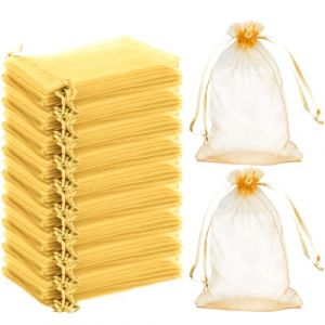 Lonely high heels 100 Pieces Pochette Cadeau Dor&eacute; Sachet Organza Gift Bags Bijoux Sac en 10x15 cm Tulle Bonbon Dragees de Lavande Marriage Sacs &agrave; Cordon Petit Pochette Tissu (WangJiaYuan, neuf)