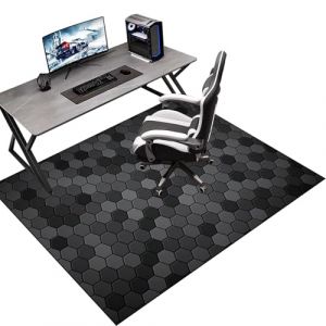 Tapis protège Sol, Gaming Tapis de Chaise pour Les Chaises de Jeu ou de Bureau, 120 x 140 cm Tapis antidérapant sous Chaise de Bureau, Protège Les Sols, Planchers, Parquets, pour Gaming et Le Travail (Tkuhknag, neuf)