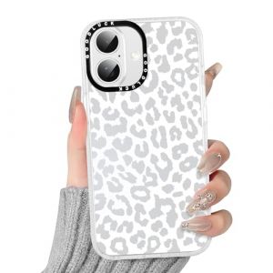 Yirlbey L&eacute;opard Coque pour iPhone 16 Plus, Aesthetic Vache Motif &Eacute;tui Vache Design Housse pour Filles, Transparente Silicone Cover Antichoc Anti-Rayures Protection Case pour iPhone 16Plus 6,7", Blanc (XUPINBO, neuf)