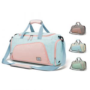 WindTook Sac de Sport Femme Sac de Voyage Imperm&eacute;able avec Poche &agrave; Chaussures Sac Gym Fitness Yoga Sac Bandouli&egrave;re Sac Epaule Grande capacit&eacute; 33L Sac &agrave; Main (cheku, neuf)