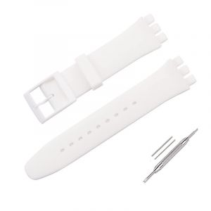 OLXIYOC Bracelet de montre pour montre Swatch, bracelet de montre étanche (19mm, Blanc) (OLXIYOC, neuf)