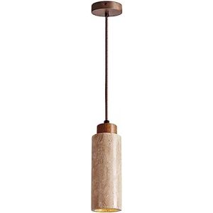 SEMANHUAOZ Lampe suspendue en pierre à tube long, lampe de chevet rétro japonaise, luminaires E27, lustre en travertin jaune naturel, lampes à suspension à flûte industrielle for chambre à coucher (Allegro Marketplace, neuf)