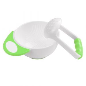 HOTUT Bol de Broyage pour Bébé, Bol de Broyage de Purée, Bol à Mélanger, Mresse-purée pour Bébé, Bol d'alimentation pour Bébé, Presse Alimentaire pour Bébé - Vert (ZHDAYA, neuf)