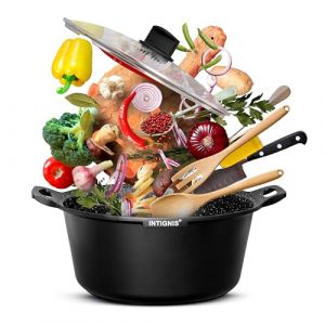 INTIGNIS&reg; Faitout avec couvercle - Grand format 32 cm - 10 litres - Compatible induction - Rev&ecirc;tement anti-adh&eacute;sif en c&eacute;ramique GREBLON sans produits chimiques (INTIGNIS DESIGNS, neuf)