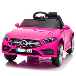 LALAHO Voitures &eacute;lectriques pour Enfants Mercedes Benz CLS avec T&eacute;l&eacute;commande 2.4G, V&eacute;hicule &eacute;lectrique Enfant 2 Portes avec MP3 (CLS Rose) (Sarefun, neuf)
