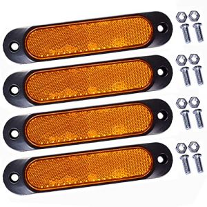 Greluma 4 Pcs 27 Leds Ambre/Rouge Indicateurs de Position Latérale Lampe pour Camion Bus Bateau Remorque, Feu de Position Arrière, Feu de Position de Cabine de Camion, Feu arrière de RV (Lumatech-EU, neuf)