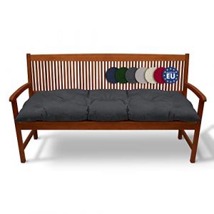 Beautissu Coussin Banc Jardin Flair BK - Coussin Exterieur Jardin pour terrasse, Balcon - Coussin balancelle, Banquette - 180x50x10cm - Graphite Gris (Brandvin, neuf)