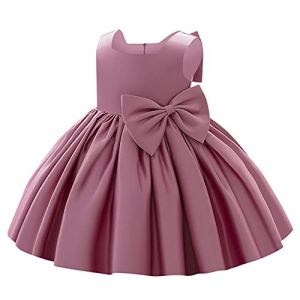 IBAKOM B&eacute;b&eacute; Petites Enfant Filles Bowknot Tutu Princesse Robe Bal Anniversaire Formel f&ecirc;te Mariage Bapt&ecirc;me Demoiselle d'honneur Communion Robe Rose fonc&eacute; 18-24 Mois (ZhuL, neuf)