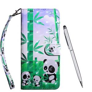 TOUCASA Coque pour Huawei Y5 2019, Coque Cuir PU Luxe Portefeuille à Aimant [3D Bling Surface] Coque Rabat Portefeuille Housse Étui de Protection (Panda) (Mltour-EU, neuf)